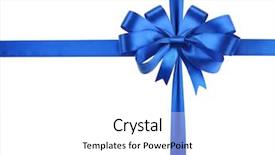  Presentation with blue ribbon - Amazing presentation having incomplete puzzle pieces on brown backdrop and a tawny brown colored foreground.