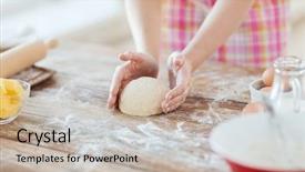  Presentation with cooking - Cool new slide set with dust bowl - cooking and home concept backdrop and a mint green colored foreground