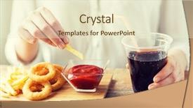  Presentation with container fast food packaging - Slides with bowl and drinking coca cola background and a cream colored foreground