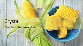  Presentation with corn cobs - Cool new PPT theme with bowl and fresh corn cobs backdrop and a  colored foreground