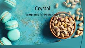  Presentation with flavor - Colorful slide set enhanced with bowl and pistachio flavor backdrop and a seafoam green colored foreground