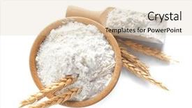  Presentation with flour - Theme having bowl and scoop with flour background and a lemonade colored foreground