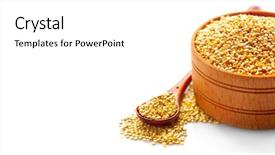  Presentation with white healthy food - Presentation having bowl and spoon gluten free background and a white colored foreground