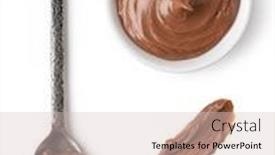  Presentation with white chocolate - Presentation theme enhanced with bowl-and-spoon-with-chocolate background and a soft green colored foreground