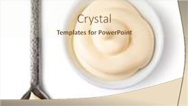  Presentation with mayonnaise - Presentation theme with bowl-and-spoon-with-mayonnaise background and a cream colored foreground