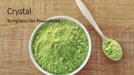  Presentation with powder - Cool new presentation theme with bowl and spoon with wheat backdrop and a coral colored foreground