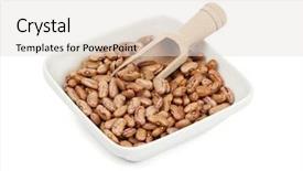  Presentation with beans legumes - Slides having bowl filled with pinto beans background and a light gray colored foreground