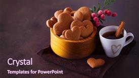  Presentation with cookies christmas - Colorful slide deck enhanced with bowl full of homemade gingerbread backdrop and a wine colored foreground