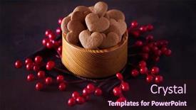  Presentation with gingerbread - Theme having bowl full of homemade gingerbread cookies - christmas time background and a wine colored foreground