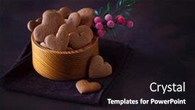  Presentation with cookies christmas - Amazing slide deck having bowl full of homemade gingerbread cookies - christmas time backdrop and a wine colored foreground