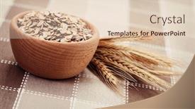  Presentation with food - PPT layouts with bowl-full-of-oats-food background and a lemonade colored foreground