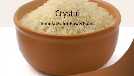  Presentation with rice seed - Slides having bowl full of parboiled rice background and a coral colored foreground