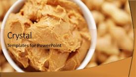  Presentation with peanut - PPT theme consisting of bowl full of peanut butter - food and drink background and a gold colored foreground