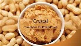  Presentation with peanut butter - Slide set having bowl full of peanut butter - food and drink background and a gold colored foreground
