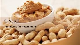  Presentation with peanut butter - Cool new slide set with bowl full of peanut butter - food and drink backdrop and a coral colored foreground