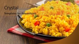  Presentation with rice - Theme with bowl full of rice background and a gold colored foreground