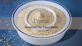  Presentation with sauce - Cool new slide set with bowl-full-of-tahini-sauce backdrop and a mint green colored foreground