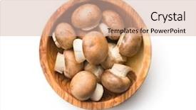  Presentation with mushrooms - Cool new PPT layouts with bowl isolated on white background backdrop and a  colored foreground