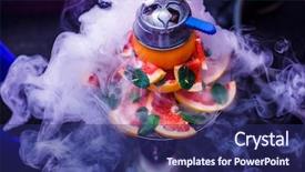  Presentation with hookah - Presentation theme enhanced with bowl of a citrus hookah background and a navy blue colored foreground