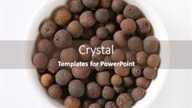  Presentation with allspice - Beautiful PPT theme featuring bowl-of-allspice-berries backdrop and a tawny brown colored foreground