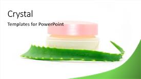  Presentation with aloe vera gel - Amazing slide deck having bowl of aloe with aloe backdrop and a white colored foreground