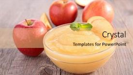  Presentation with sauce - Beautiful theme featuring bowl of apple sauce backdrop and a lemonade colored foreground