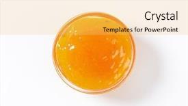  Presentation with apricot - Slide set consisting of bowl of apricot jam background and a yellow colored foreground