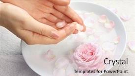  Presentation with bowl - Presentation theme featuring bowl of aroma spa water background and a lemonade colored foreground