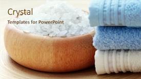  Presentation with salt - Audience pleasing presentation theme consisting of bowl of aromatic bath salt backdrop and a  colored foreground
