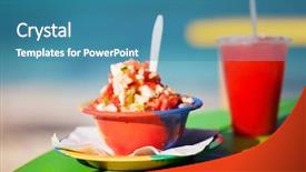  Presentation with fruit drink - Amazing presentation theme having bowl of bahamian conch salad backdrop and a teal colored foreground