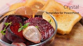  Presentation with beetroot - Slides enhanced with bowl-of-baked-beetroot background and a yellow colored foreground