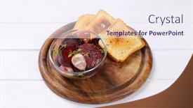  Presentation with beetroot - Slides having baked beetroot with garlic background and a sky blue colored foreground