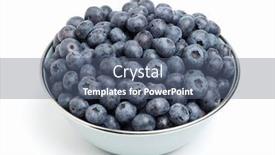  Presentation with blueberries - PPT layouts with bowl of blueberries on white background background and a ocean colored foreground