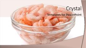  Presentation with shrimp - Beautiful PPT theme featuring bowl of boiled peeled shrimp backdrop and a lemonade colored foreground