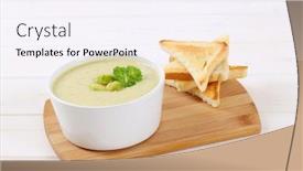  Presentation with brussels - Slides with bowl-of-brussels-sprouts-soup background and a sky blue colored foreground