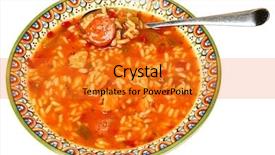  Presentation with cajun - PPT layouts featuring bowl of cajun gumbo soup background and a gold colored foreground