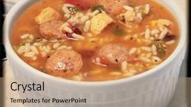  Presentation with cajun - Beautiful slide set featuring bowl of cajun spicy chicken backdrop and a coral colored foreground