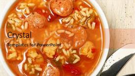  Presentation with cajun - Cool new PPT layouts with bowl of cajun spicy chicken backdrop and a gold colored foreground