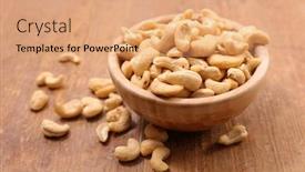  Presentation with nut - Colorful slide deck enhanced with bowl-of-cashew-nut backdrop and a coral colored foreground