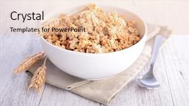  Presentation with cereal - Cool new PPT layouts with healthy breakfast - bowl of cereal backdrop and a lemonade colored foreground