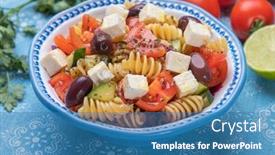  Presentation with pasta - Cool new PPT theme with bowl-of-cheese-salad backdrop and a teal colored foreground