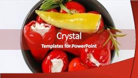  Presentation with white cheese - Theme with bowl of cheese stuffed peppers background and a  colored foreground