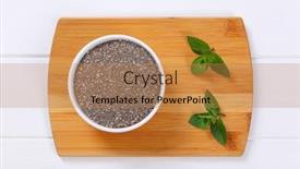  Presentation with cutting board - Beautiful slide deck featuring bowl-of-chia-seeds backdrop and a coral colored foreground