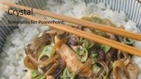  Presentation with rice - Audience pleasing presentation theme consisting of bowl-of-chicken-and-egg backdrop and a coral colored foreground