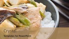  Presentation with fried chicken - Presentation theme enhanced with bowl-of-chicken-and-mushroom background and a coral colored foreground