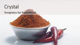  Presentation with chilli - PPT layouts featuring bowl of chilli powder on the white background background and a light gray colored foreground