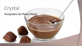  Presentation with sweets - PPT layouts enhanced with bowl of chocolate and sweets isolated on white background and a white colored foreground