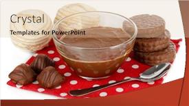  Presentation with sweets - Slide deck enhanced with bowl of chocolate and sweets isolated on white background and a lemonade colored foreground