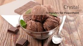  Presentation with ice cream - Amazing PPT layouts having bowl-of-chocolate-ice-cream backdrop and a coral colored foreground