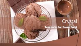  Presentation with chocolate ice cream - Beautiful theme featuring bowl-of-chocolate-ice-cream backdrop and a red colored foreground